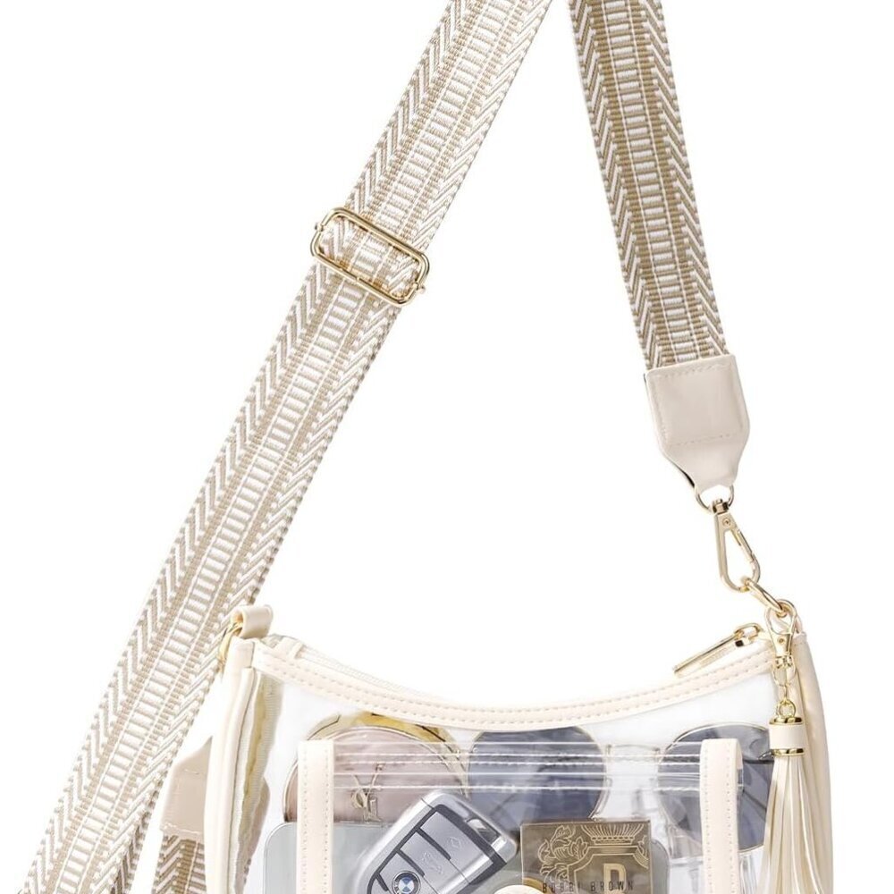 Clear Bag for Stadium Events, Clear Purses for Women, Crossbody Stadium Approved